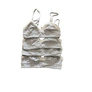 Jenni‎ Intimates Gray Wide Lace Trim Bralette Set of 4 NWT